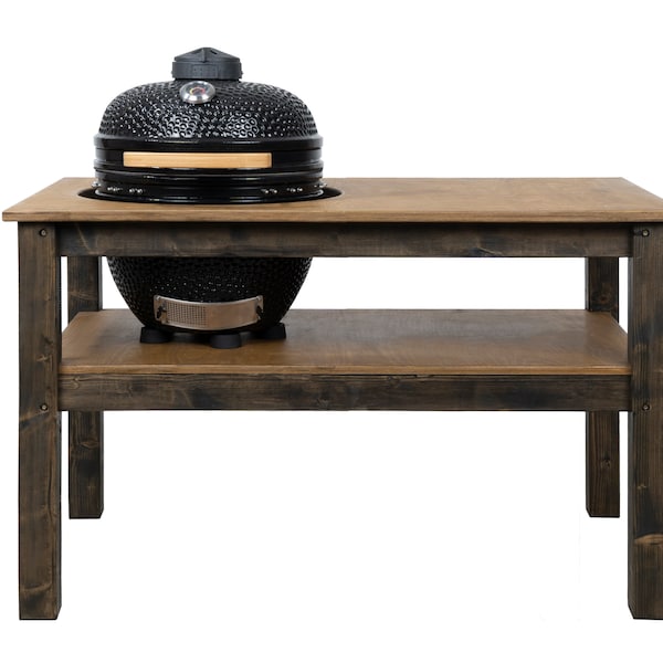 Grill Table, BBQ Kitchen Space for Kamado Bono Minimo, Outdoor Bar for Ceramic smoker (L-160cm W-90cm H-88cm)