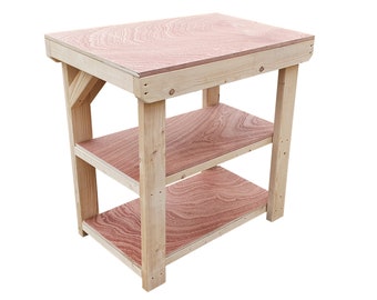 Wooden Workbench Workmate - Free Express Delivery - Double Shelf