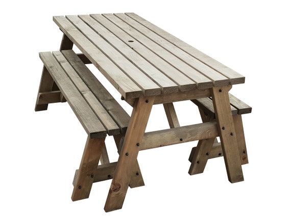 Wooden Picnic Table And Bench Set Victoria Compact Singapore Wooden Picnic Table And Bench Set, Wooden Garden Picnic Bench Set