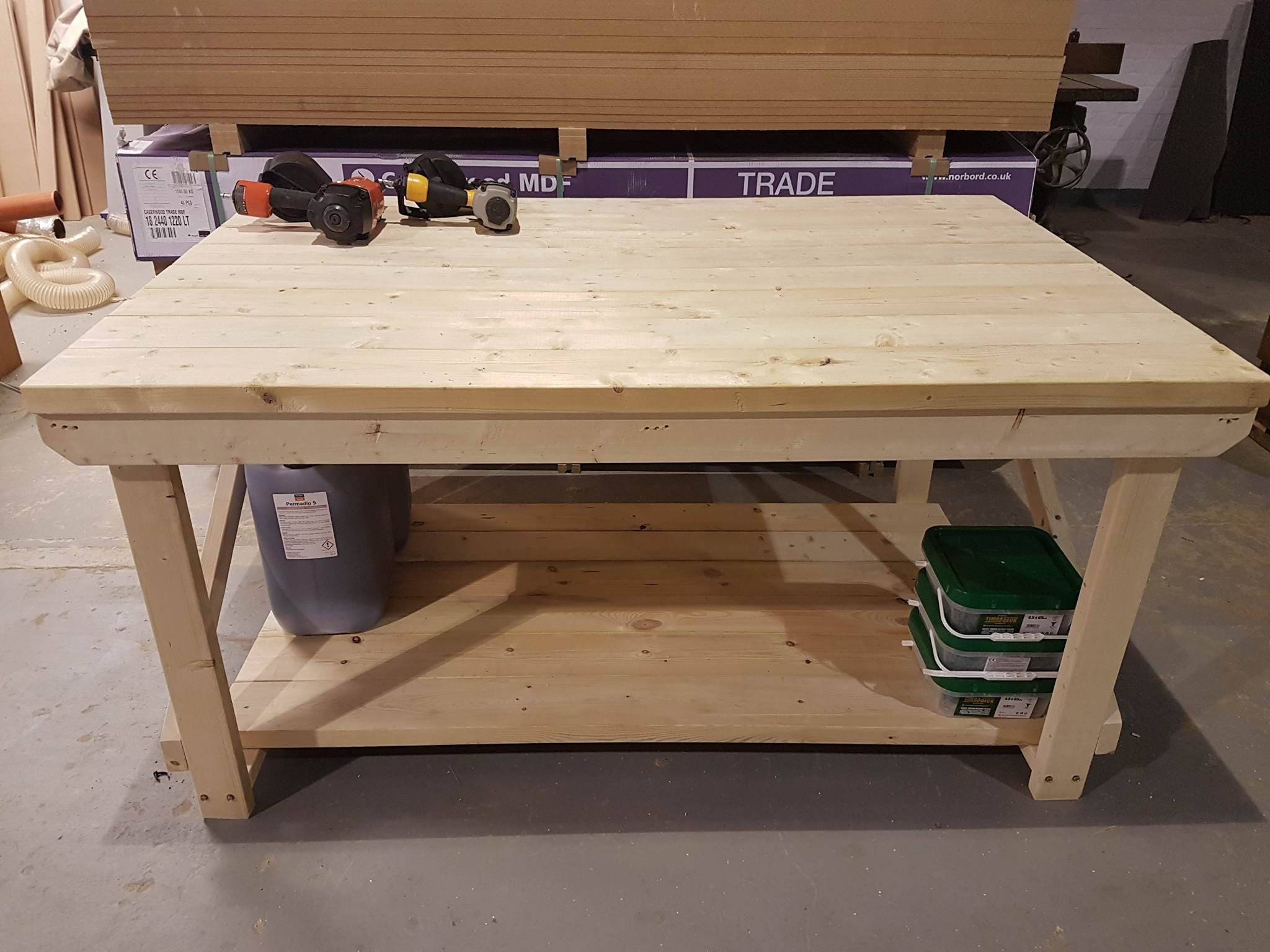 Wooden Workbench Super Heavy Duty 3ft to 6ft in Length 4ft Depth