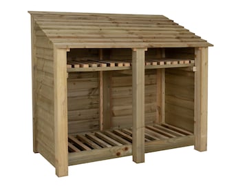 Wooden Log Store 4ft, Firewood Storage Width 1460mm x Height 1260mm x Depth 880mm