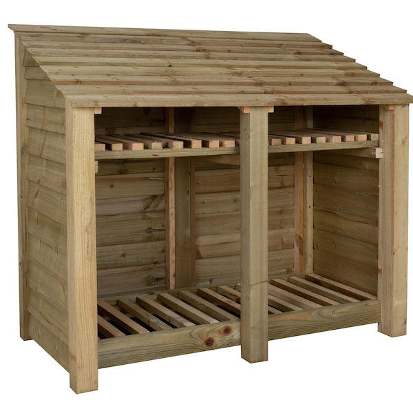 Wooden Log Store 4ft, Firewood Storage Width 1460mm x Height 1260mm x Depth 880mm