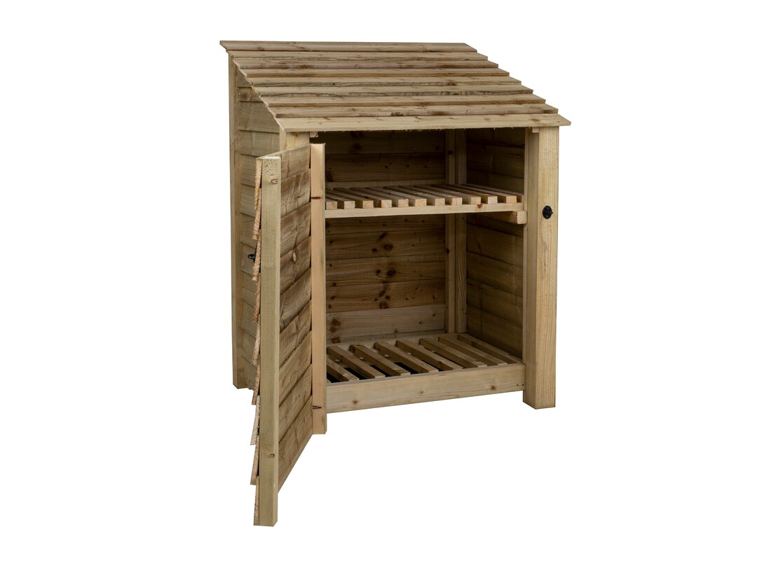 Wooden Log Store With Doors 4ft, Firewood Storage Width 990mm X Height