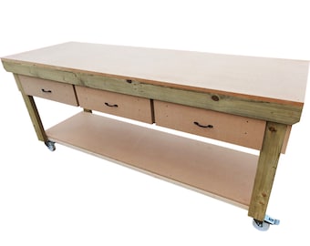 Wooden MDF Top Workbench With Drawers Industrial Heavy-duty Work Table