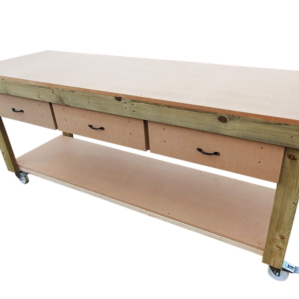 Wooden MDF Top Workbench With Drawers Industrial Heavy-duty Work Table