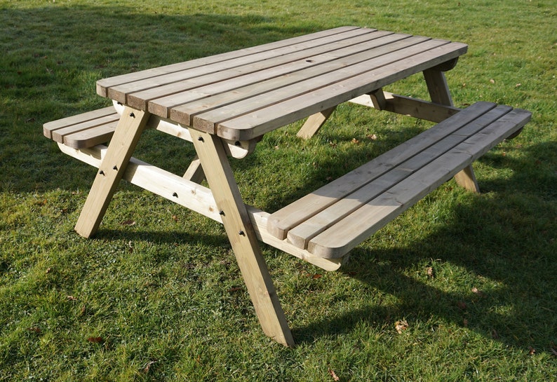 fortem rounded pub style picnic table bench 4ft to 8ft etsy