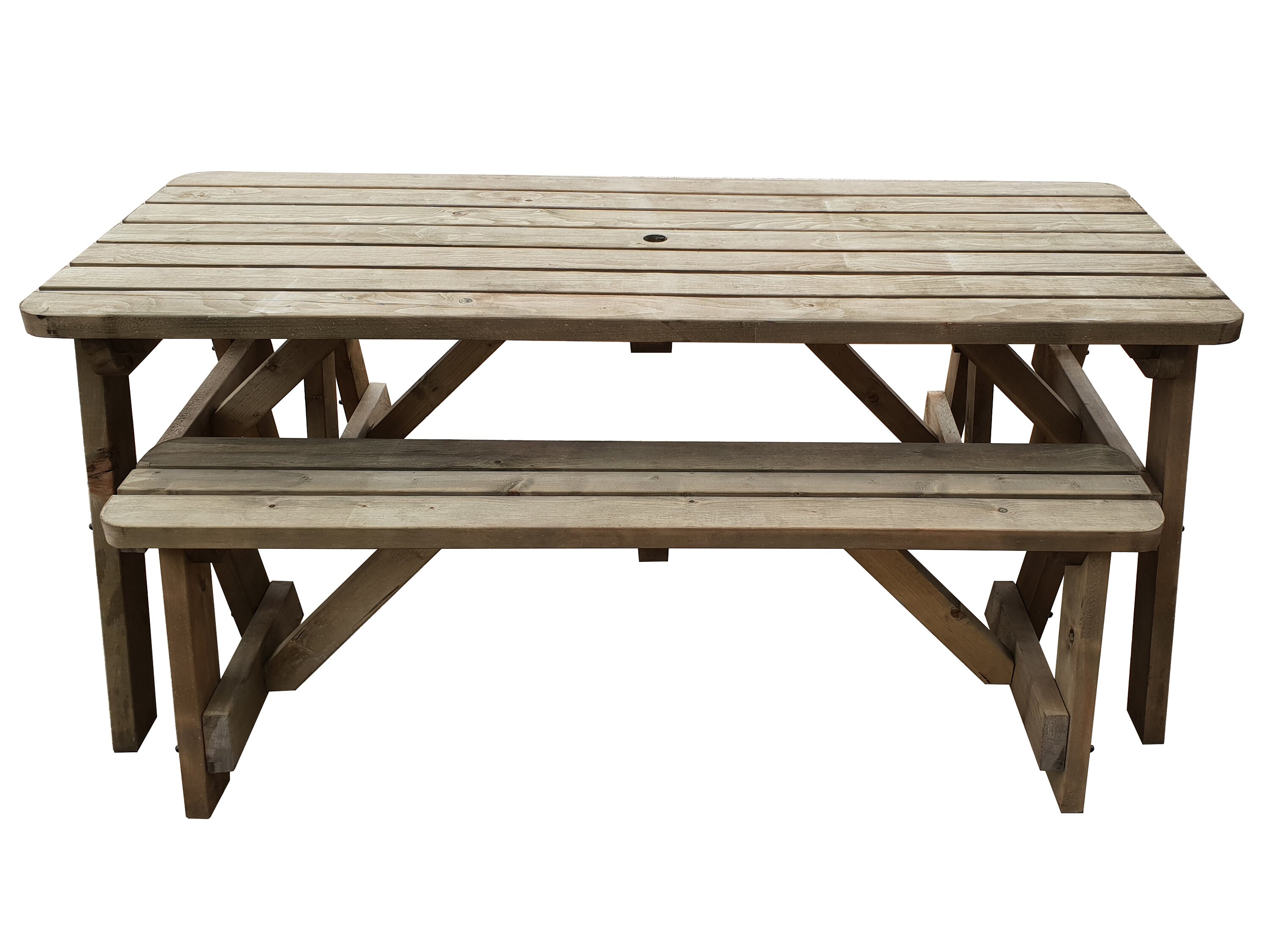 Wooden Picnic Table and Bench Set Victoria Compact Rounded Etsy
