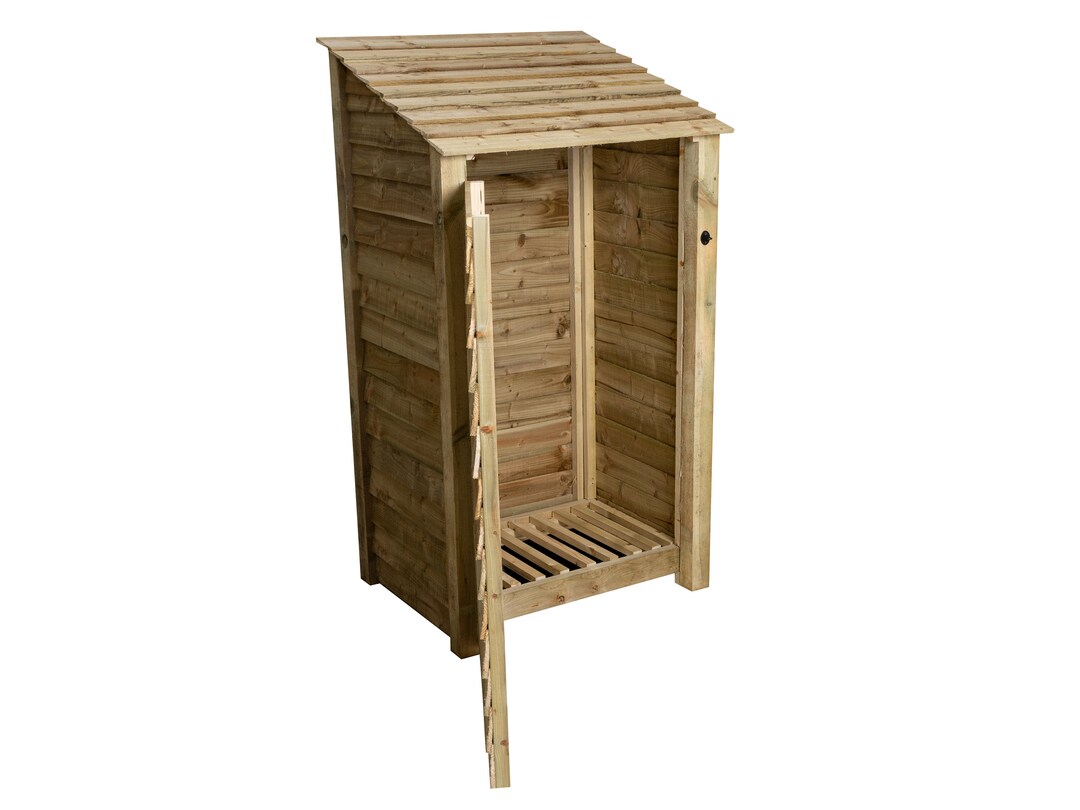 Wooden Log Store With Doors 6ft, Firewood Storage Width 990mm X Height