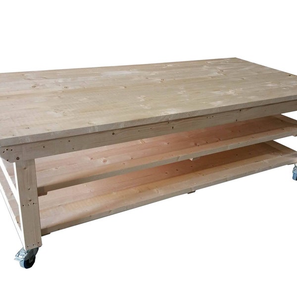 Wooden Workbench 4ft Wide, Rotem Brand (Made of kiln-dry timber)