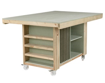 Art/craft table, project workbench with storage V.2.
