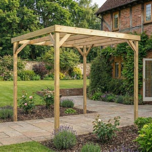 Wooden Garden Box Pergola Kit | Custom Sizes Modern Cube Gazebo | Heavy Duty Timber Patio Cover for Hot Tub & Outdoor Dining