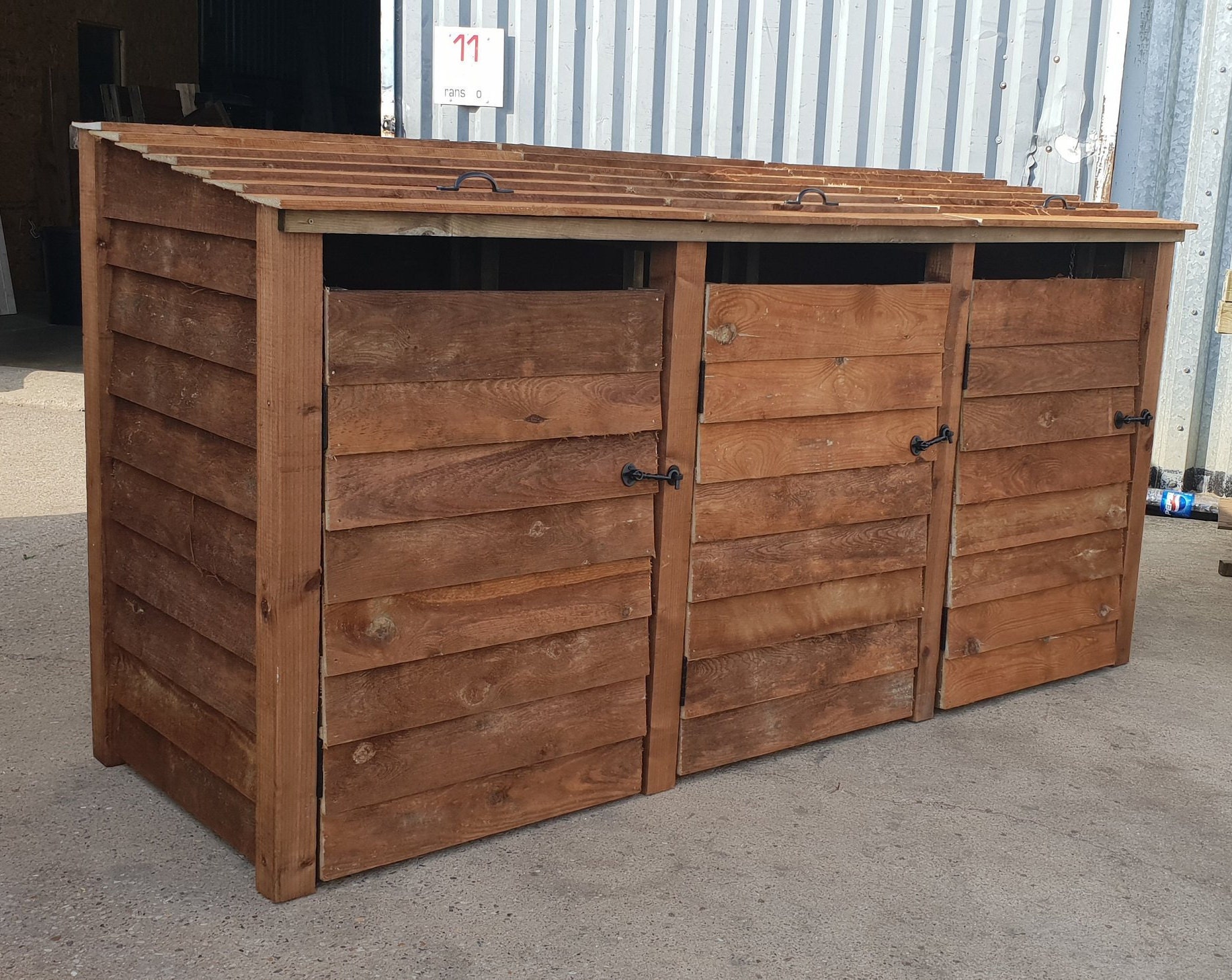 Wooden Wheelie Bin Store Outdoor Garden Dustbin Waste Etsy