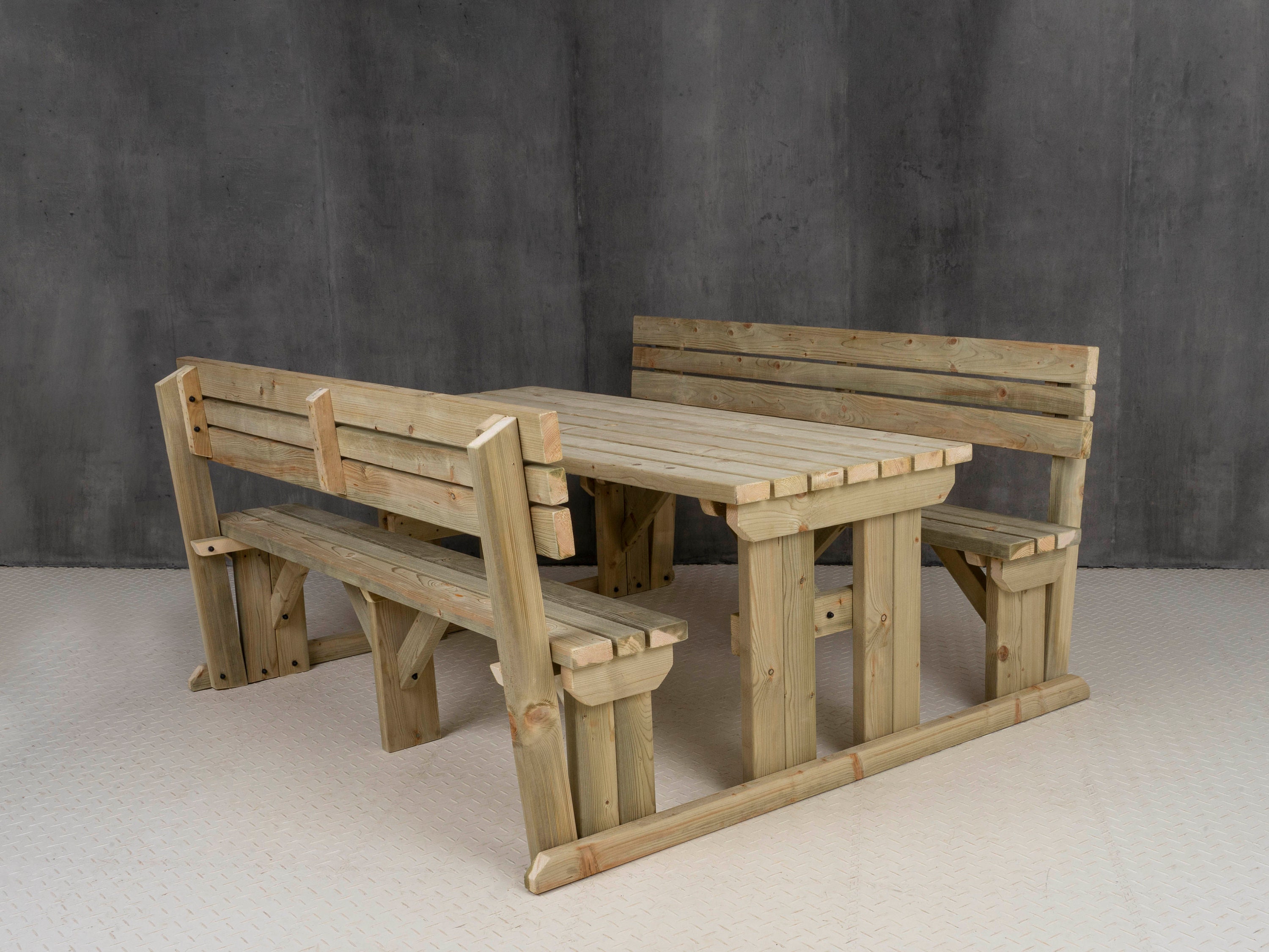 Picnic bench with back discount