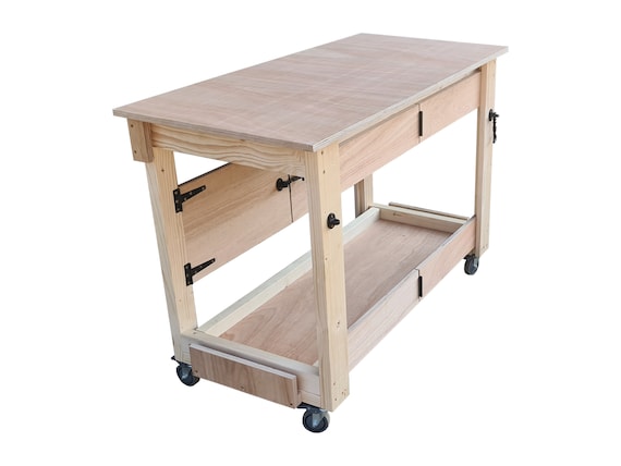 47'' x 16'' Foldable Sewing Table with Wheels Stable and Durable