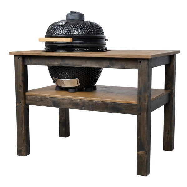 Grill Table, BBQ Kitchen Space for - Kamado Bono Minimo, Outdoor Bar for Ceramic smoker