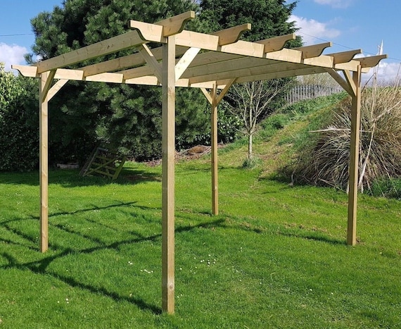 Notched Wooden Outdoor Structure Garden Pergola Treated Timber