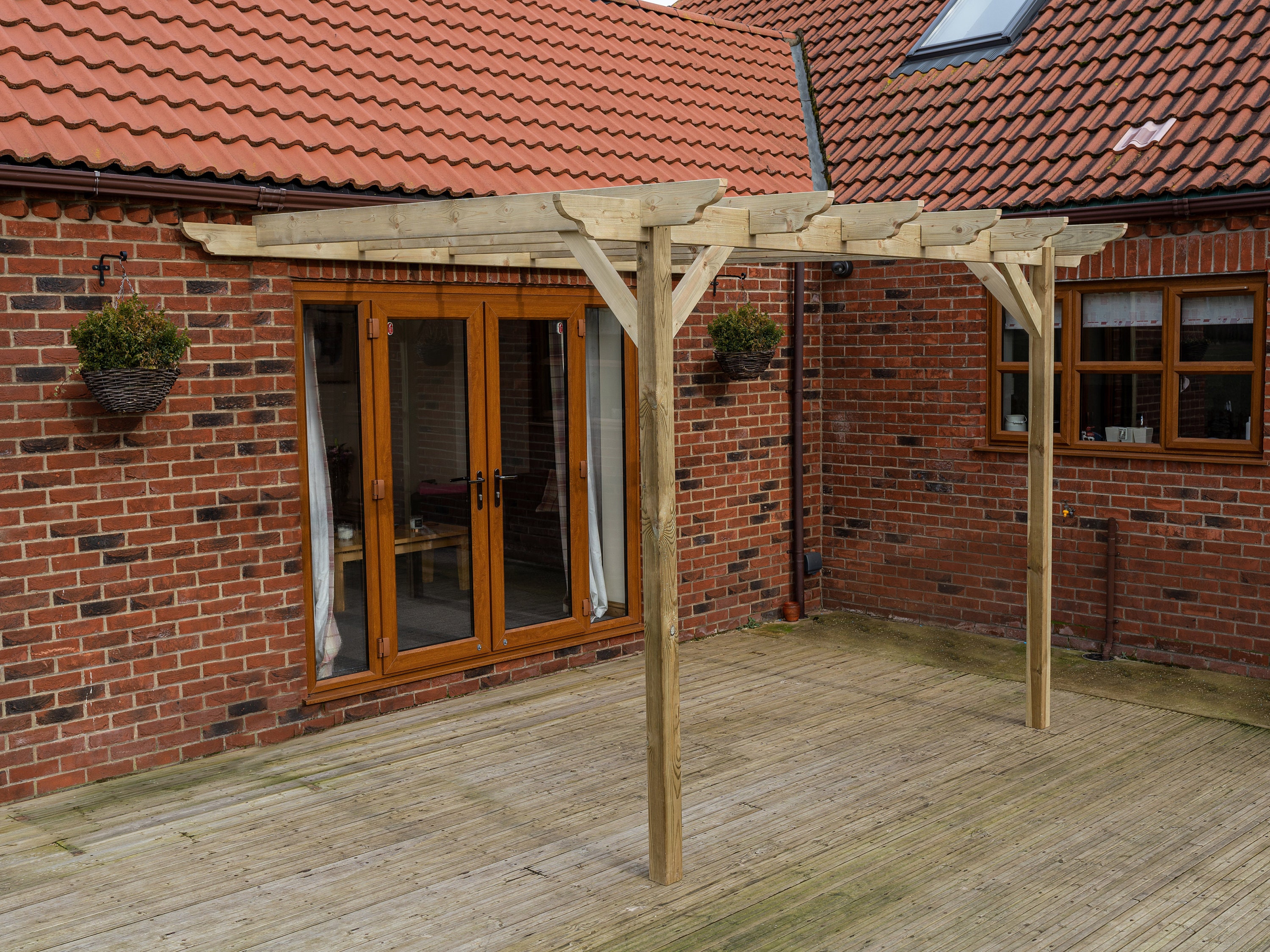 Wooden LeanTo Garden Pergola Kit 21 Size and 2 Colour Etsy