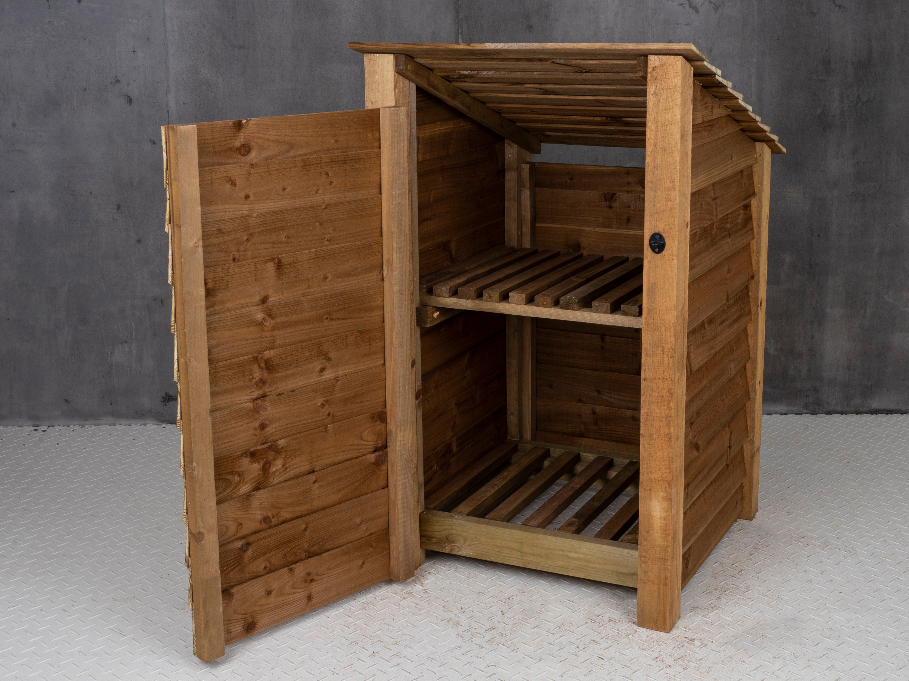 Wooden Log Store With Door 4ft Reversed Roof Firewood Storage Etsy UK