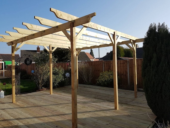 Notched Wooden Outdoor Structure Garden Pergola Treated Timber