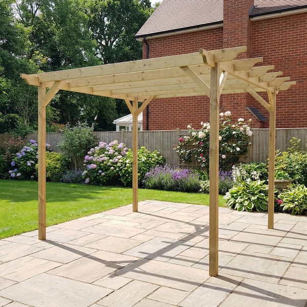 Kit de pérgola de madera para jardín - Gama exclusiva de pérgolas - 9 diseños - 42 tamaños