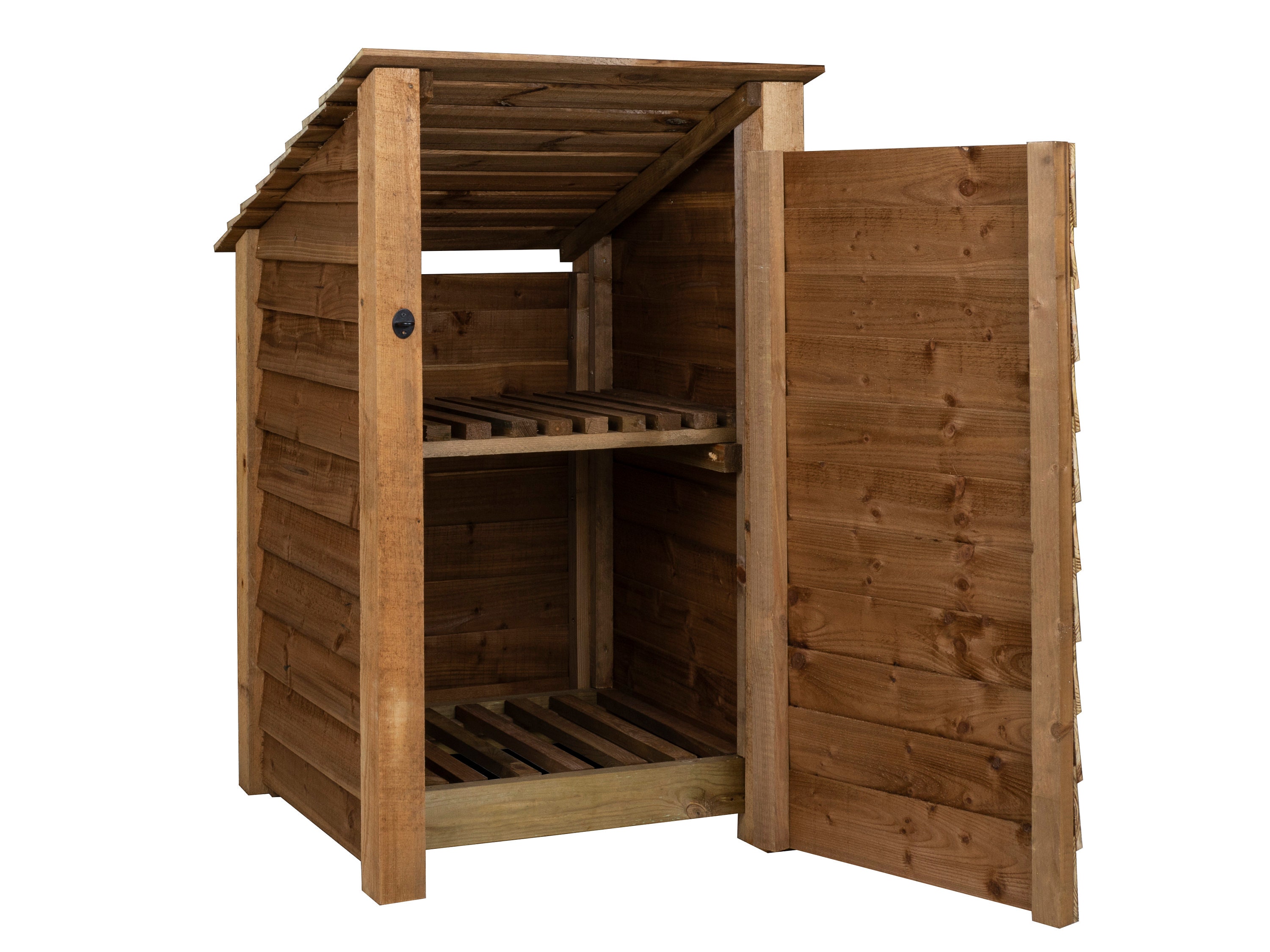 Wooden Log Store With Door 4ft Reversed Roof Firewood Storage Etsy UK