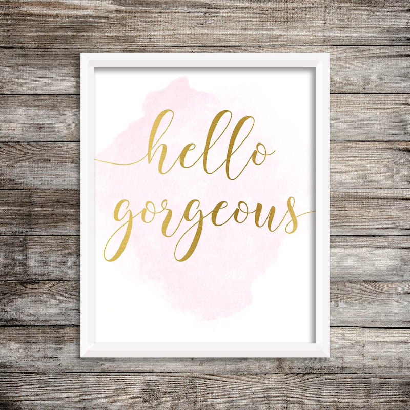 Gold Hello Gorgeous Sign - Etsy