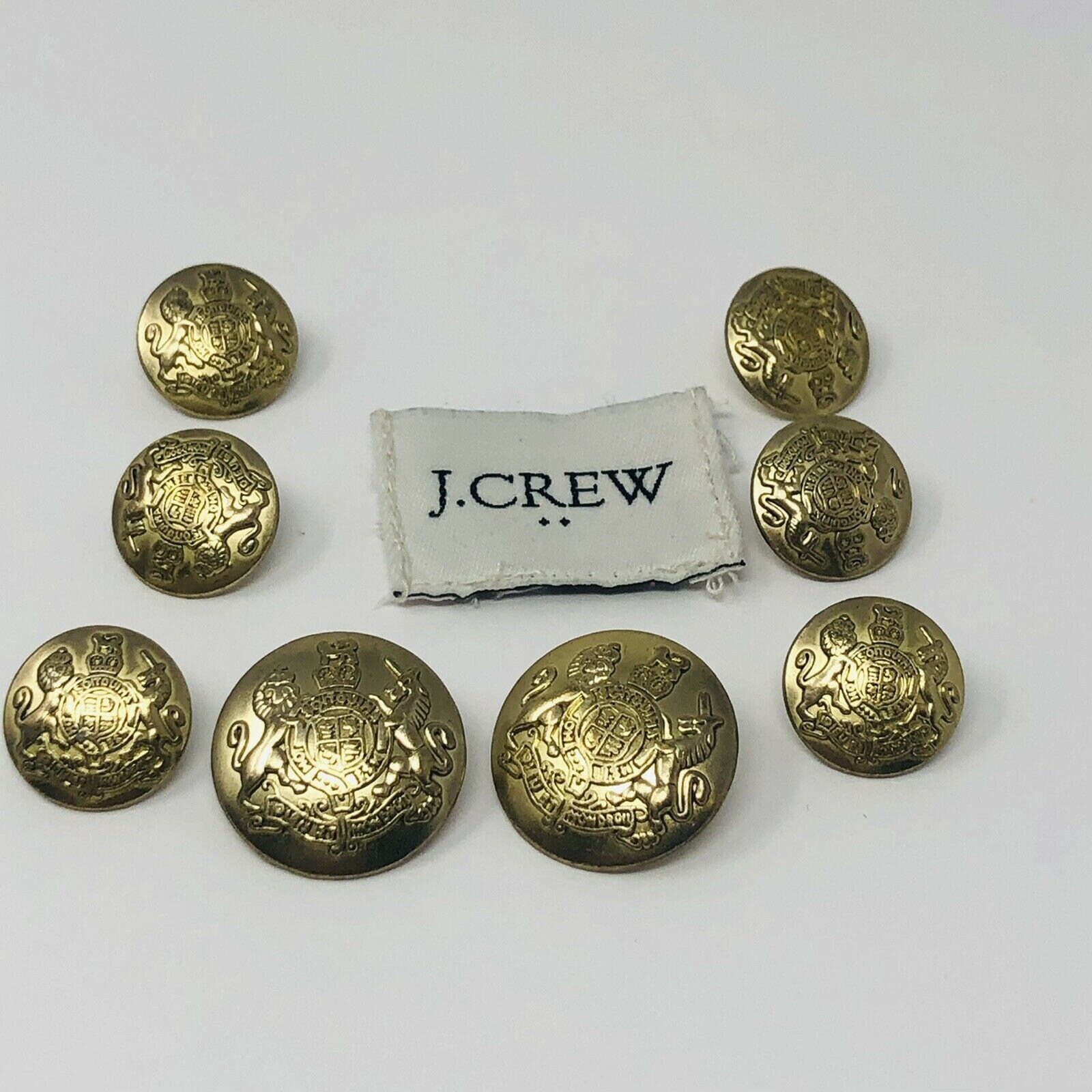 J Crew Blazer 8 Gold Tone Metal Shank Button Replacement Set Etsy