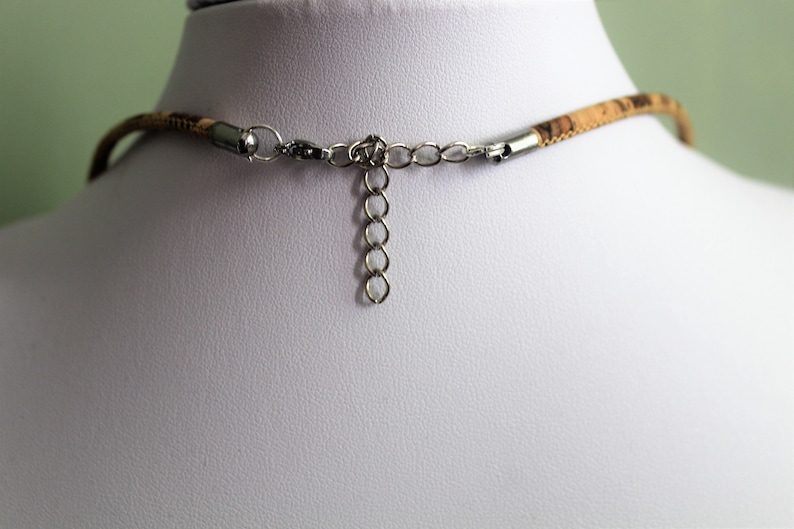 Creole ethnic adornment and necklace lava pearl and coconut wood cork and natural stones diffuser essential oil