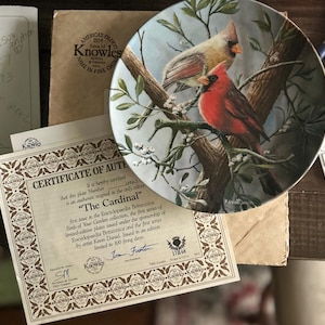 New in Box &quot;the Cardinal&quot; Knowles Collectors plate or NEW Quilt of the Day, Shining Stars
