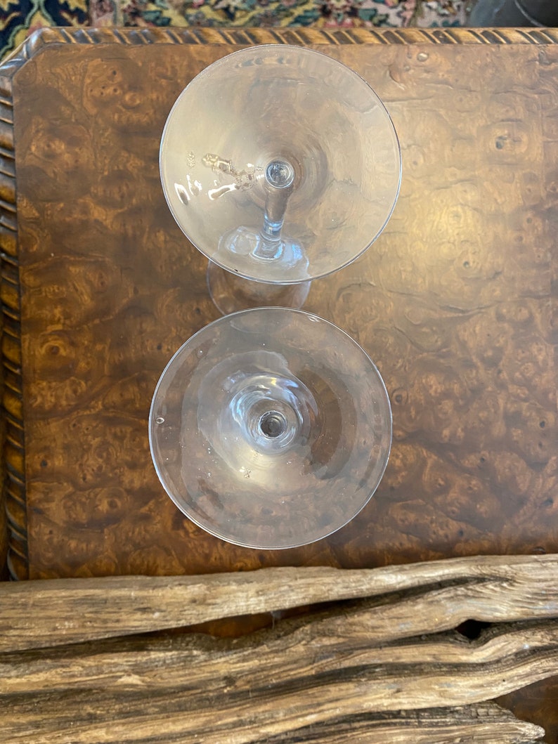 Vintage Clear Glass Candle Holders Etsy