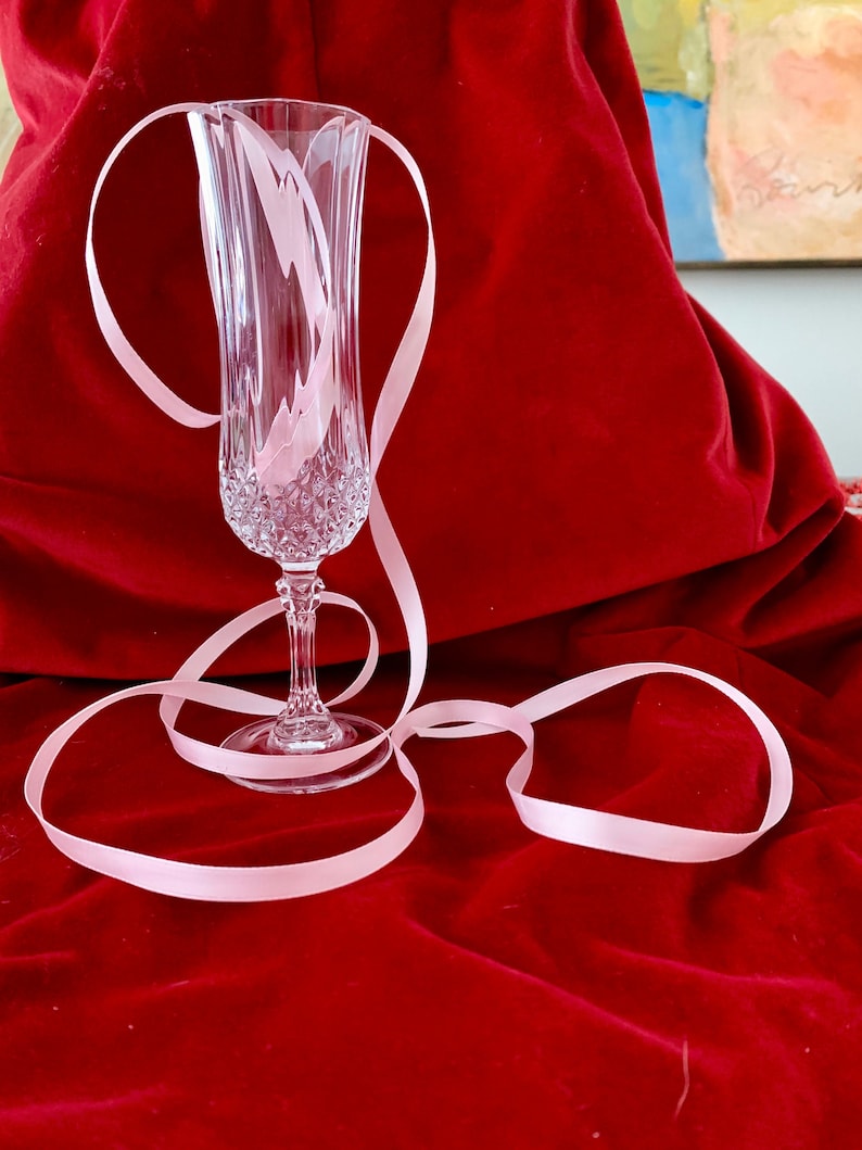 Vintage Cut Crystal Champagne Flutes 8 Etsy