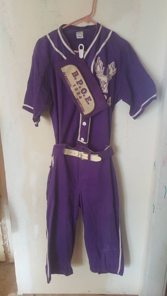 Vintage 1950s era men's Elks Club baseball uniform