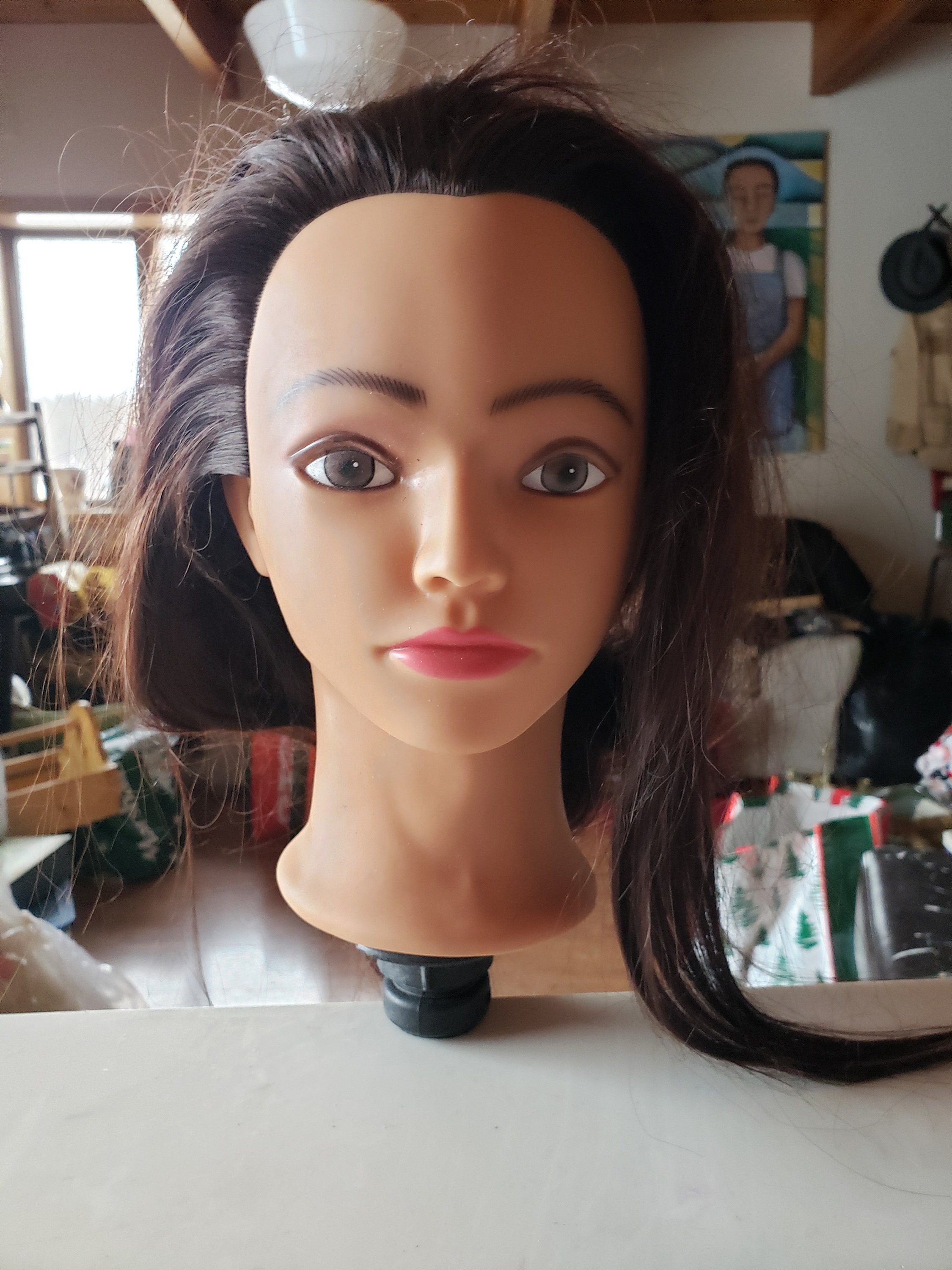 Bellrino 24  Cosmetology Mannequin Manikin Training Head with Human Hair -  Lindsey (CLAMP HOLDER INCLUDED) 