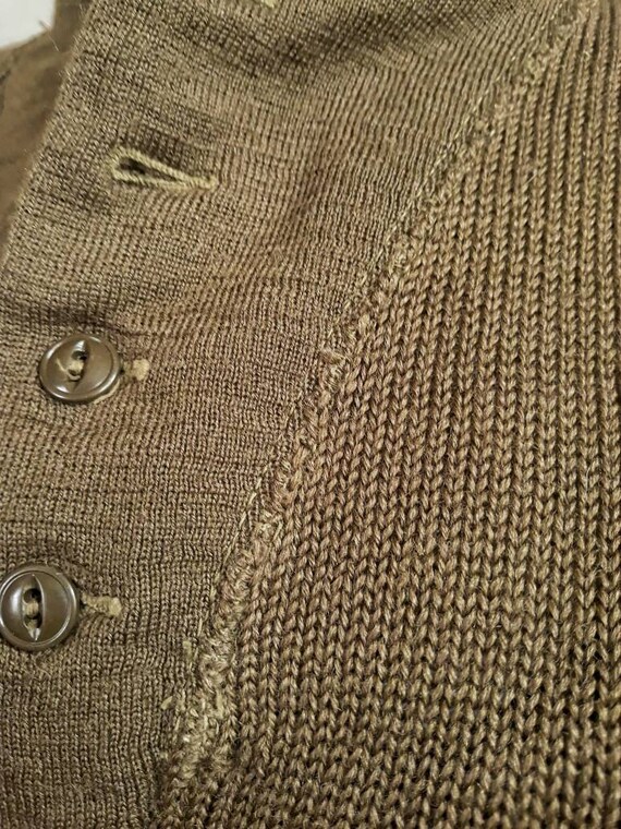 Vintage 1960s era brown/olive drab men's wool swe… - image 4