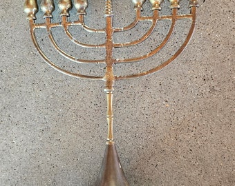 Vintage brass Menorah Star of David