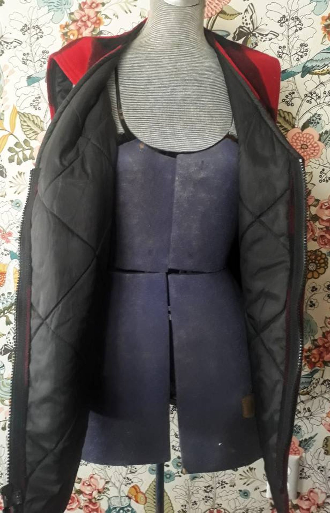 Montana Woolen Shop Buffalo Plaid Vest. Red and Black Wool Etsy