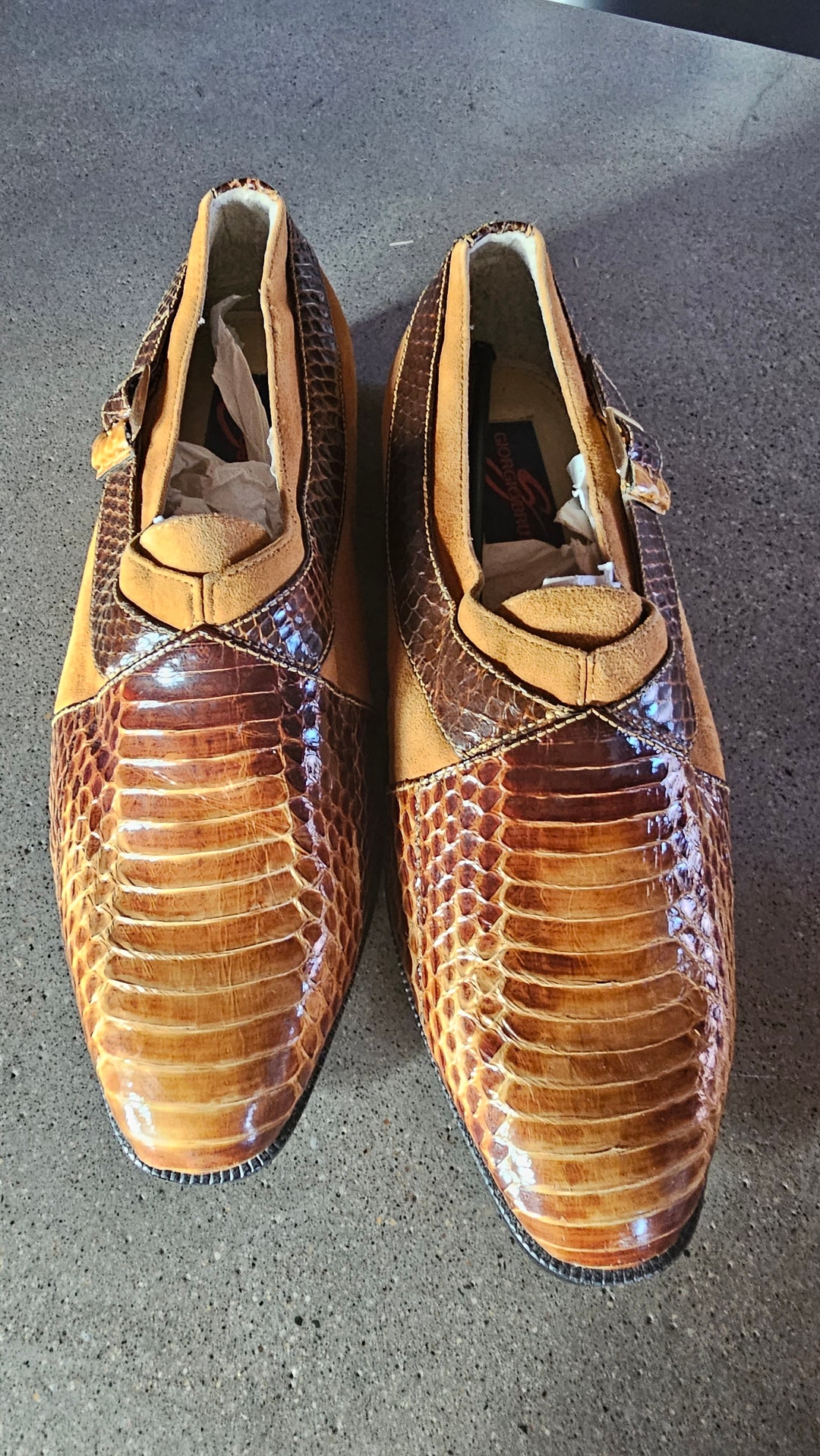 New Without Tags Giorgio Brutini Snakeskin Loafers