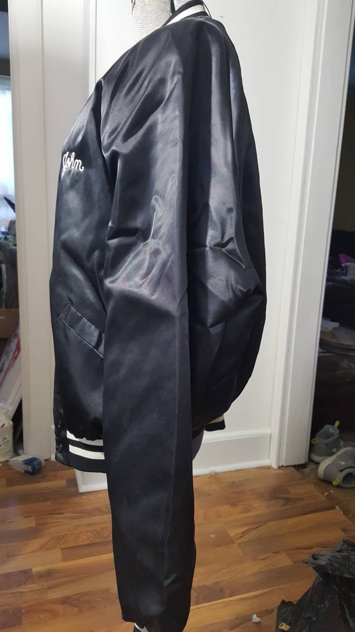 Vintage 1960s Era Men's Black Satin Bowling Jacket. Etsy