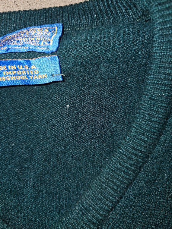 Vintage solid green mens Pendleton pullover sweat… - image 4