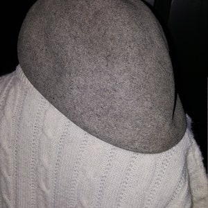 1950s era gray wool newsboys cap w/o brim, size M FREE SHIPPING
