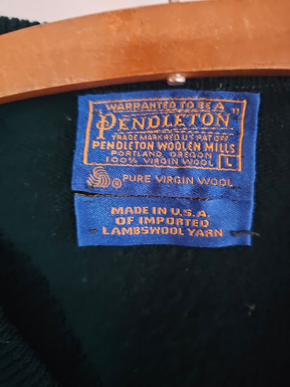 Vintage solid green mens Pendleton pullover sweat… - image 2