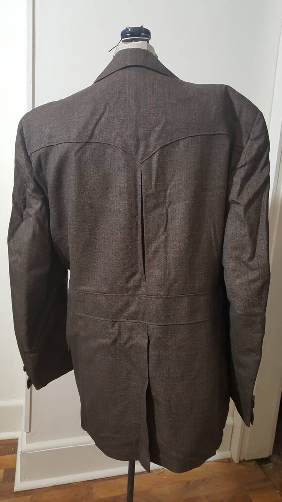 Vintage 1970s era mens brown western suit. Jacket… - image 3