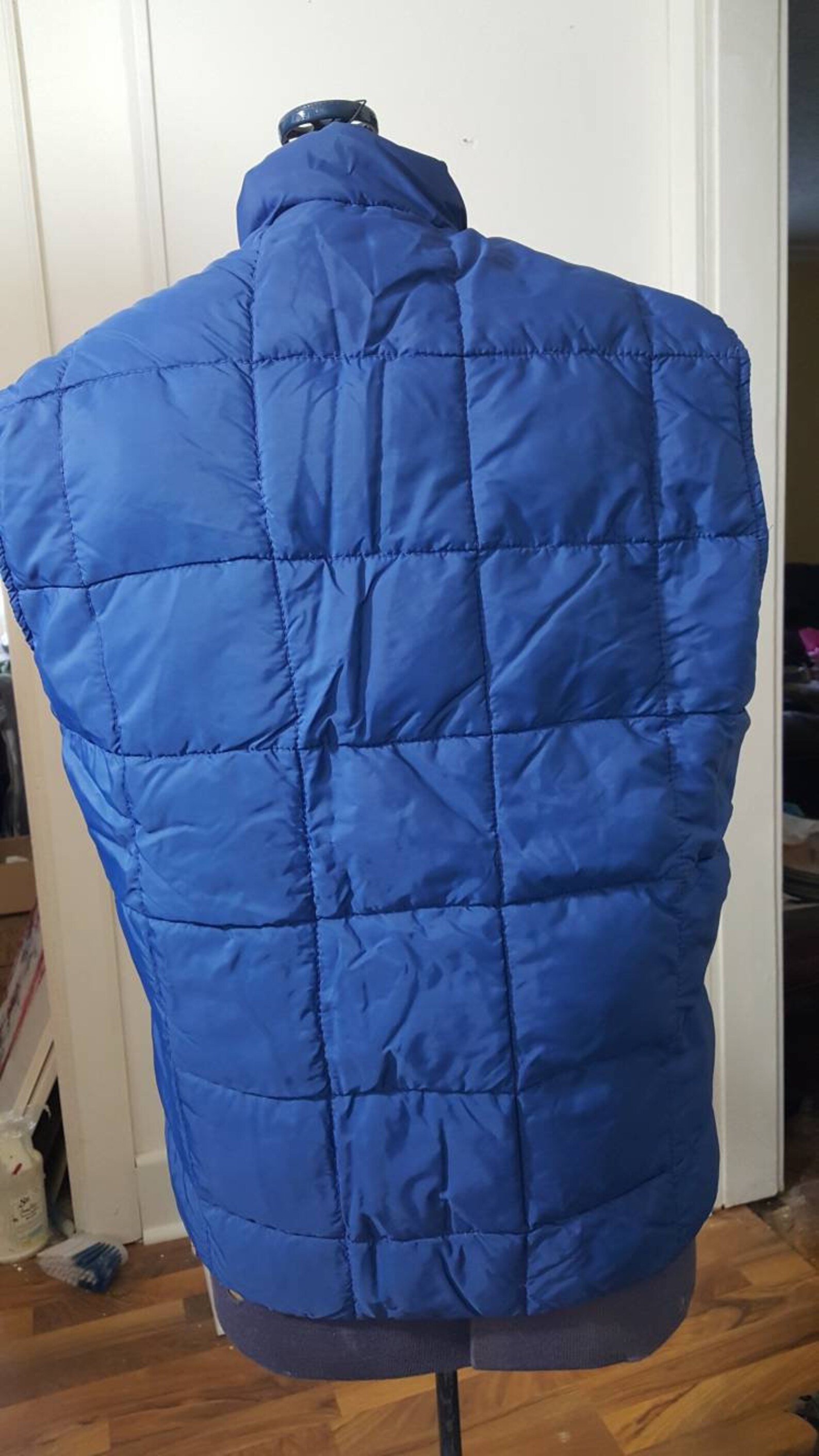 Vintage 1970s Era Mens Blue Down Filled Vest. Tempco Brand Etsy