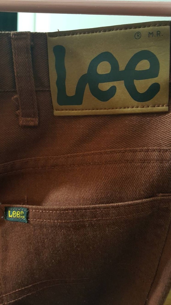 Vintage 1970s era colored Lee jeans. Raisin color… - image 3