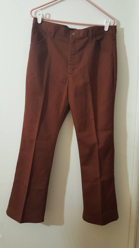 Vintage 1970s era colored Lee jeans. Raisin color… - image 1