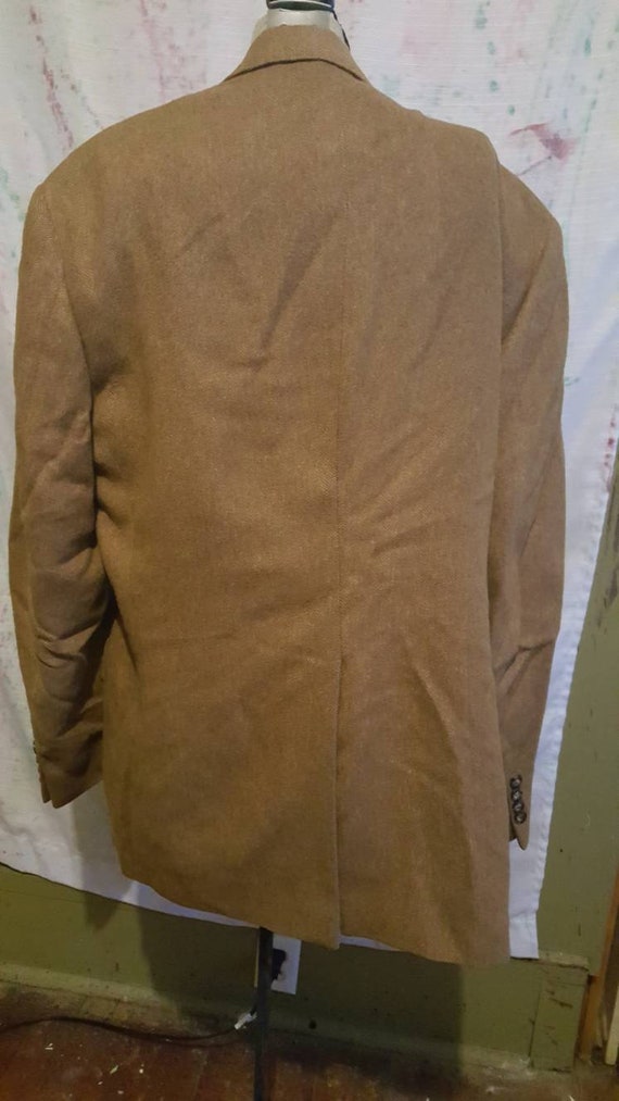Vintage 1970s era mens camel hair sport coat. Tan… - image 2
