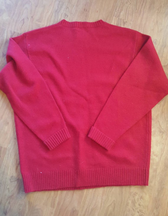 Vintage solid red mens Pendleton pullover sweater… - image 3