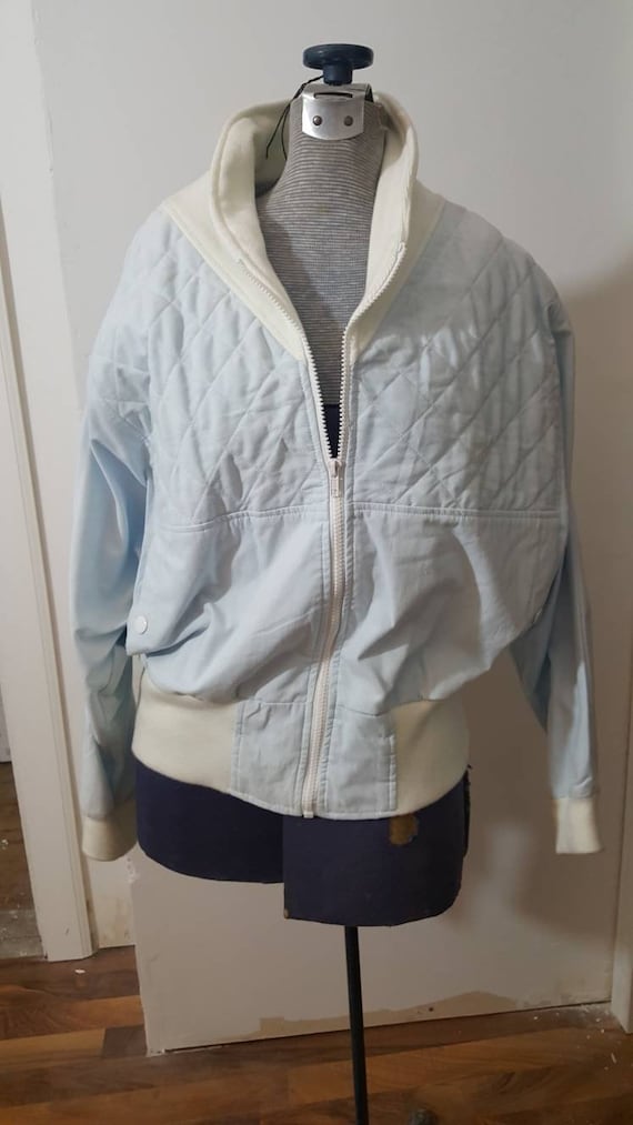 Vintage 1980s era of Gitano jacket. Powder blue/white… - Gem
