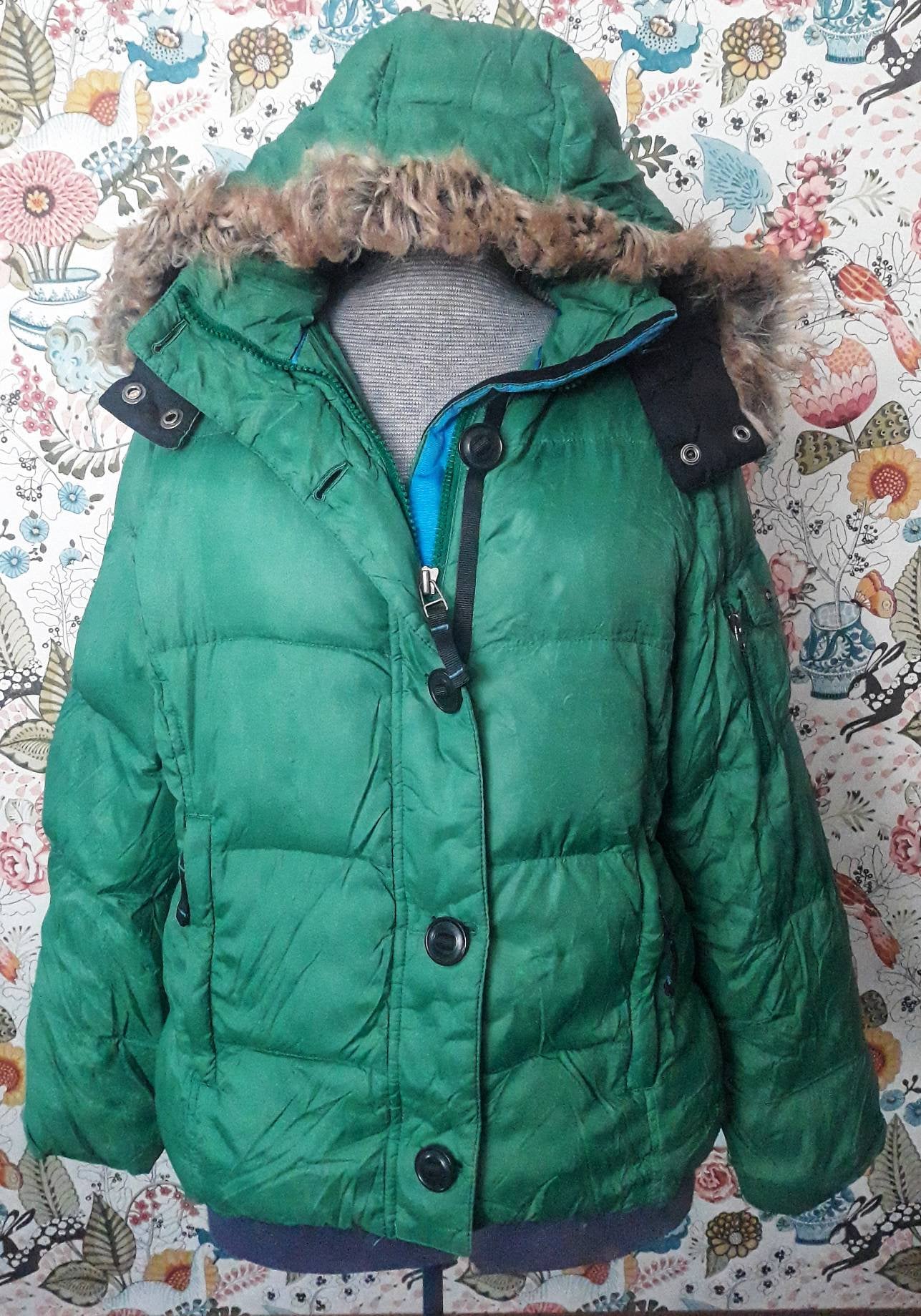 Ladies LL Bean Goose Down Filled Parka. Kelly Green With Faux Etsy