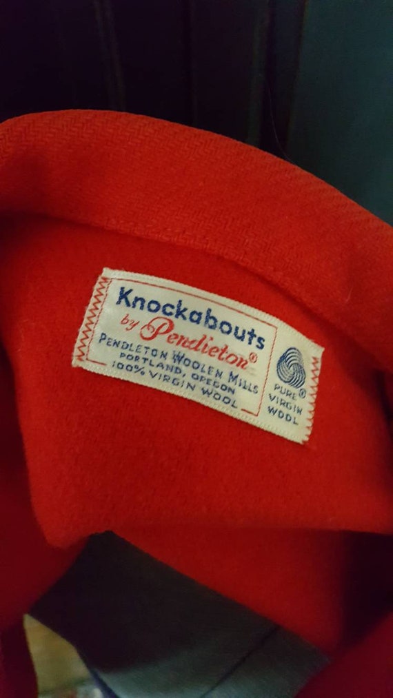 Vintage 1960s era Pendleton Knockabouts red wool … - image 4